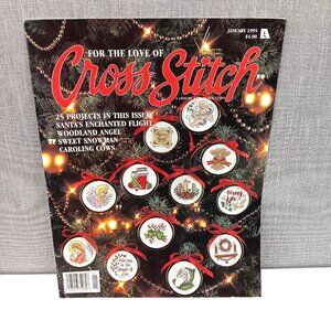 VTG Christmas Cross Stitch Magazine For the‎ love of January 1995 90s Crafting